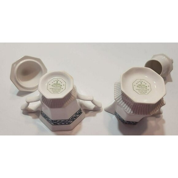 Vtg Independence Ironstone Castleton Japan "Blue Tulip" Sugar Bowl And Creamer - Picture 9 of 13